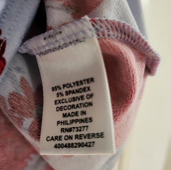 Women's Elle Short Sleeved Floral Top Size XL - Picture 6 of 7